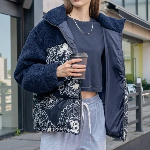 BOHO STYLE COLDBREAK Floral Print Teddy Winter Coat - Picture 3 of 13